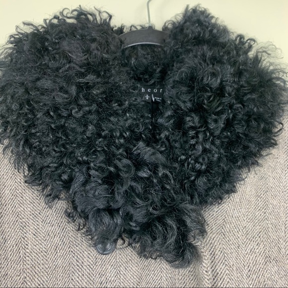 THEORY Dyed Shearling Collar coat, L - Picture 3 of 14